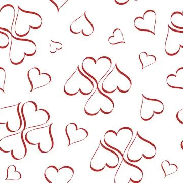 Seamless pattern with hearts on a pink background.  Valentine's Day. Stock Illustration