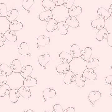 Seamless pattern with hearts on a pink background. Vector design. Valentine.. Stock Illustration