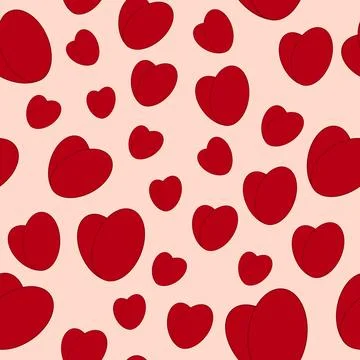 Seamless pattern with hearts on a pink background. Vector design. Valentine.. Stock Illustration