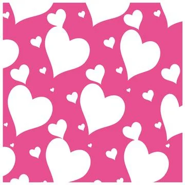 Seamless pattern with hearts on pink background. Stock Illustration