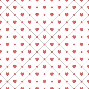 Seamless pattern with hearts, romantic background Stock Illustration