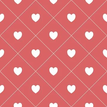 Seamless pattern with hearts, romantic background Stock Illustration
