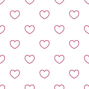 Seamless pattern with hearts, romantic background Stock Illustration