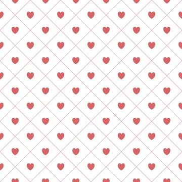 Seamless pattern with hearts, romantic background Stock Illustration