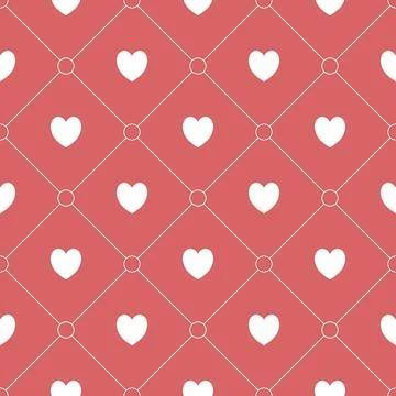 Seamless pattern with hearts, romantic background Stock Illustration