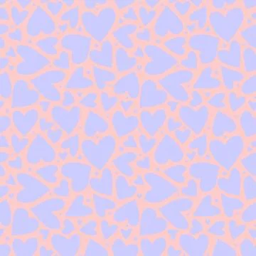 Seamless pattern with hearts. Romantic love hand drawn backgrounds texture. F Stock Illustration