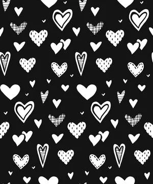 Seamless pattern with hearts. romantic theme. Vector illustration. doodle Wed Stock Illustration