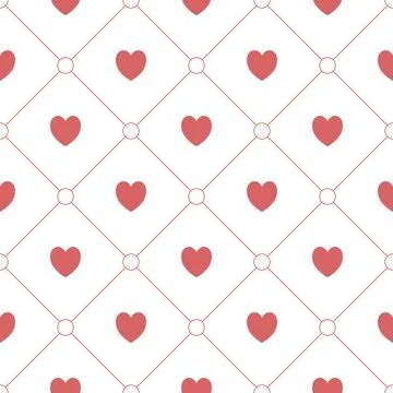 Seamless pattern with hearts, romantic tileable background Stock Illustration