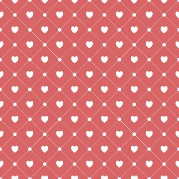 Seamless pattern with hearts, romantic tileable background 스톡 일러스트