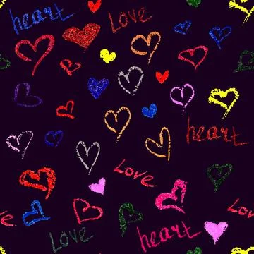 Seamless Pattern of Hearts in Soft Pastel. Wedding And Valentine's Day Concept Illustrazione stock