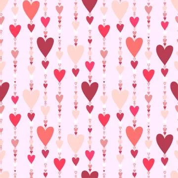 Seamless pattern. Hearts striped background. Stock Illustration