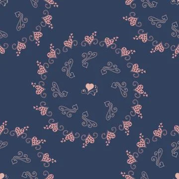 Seamless pattern with hearts. Tablecloth illustration. Illustrazione stock