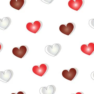 Seamless pattern with hearts - Valentines day theme Stock Illustration