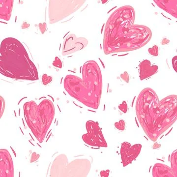 Seamless pattern with hearts. Valentines day background Stock Illustration