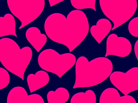 Seamless pattern with hearts for Valentine's day. Pink hearts on a black back Stock-Illustration
