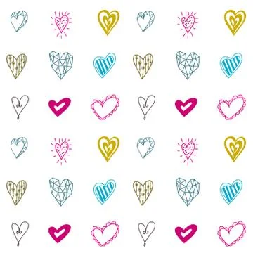 Seamless pattern with hearts for Valentines days or wedding day. Stock Illustration