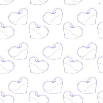 Seamless pattern from hearts. Vector of heart. Hand drawn  print seamless hea Stock Illustration