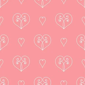 Seamless pattern with hearts. Vector illustration for romantic design. White and Иллюстрация