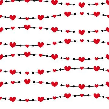 Seamless pattern with hearts . Vector illustration. Illustrazione stock