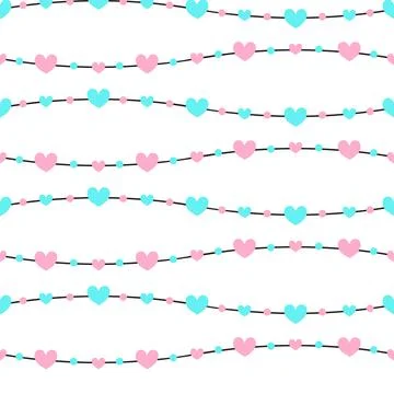 Seamless pattern with hearts . Vector illustration.	 Stock Illustration