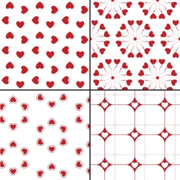 Seamless pattern with hearts. Vector repeating texture. Geometric polka dot Stockillustratie