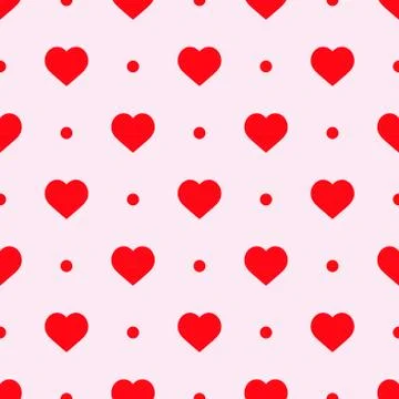 Seamless pattern with hearts . vector wallpaper, background textures. Valenti Stock Illustration