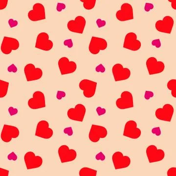 Seamless pattern with hearts . vector wallpaper, background textures. Valenti Illustrazione stock