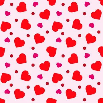 Seamless pattern with hearts . vector wallpaper, background textures. Valenti Stock Illustration