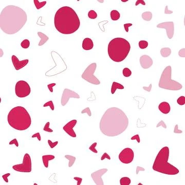 Seamless pattern with hearts on white Stock Illustration