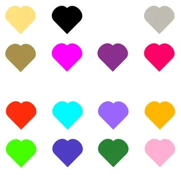 Seamless pattern with heartsset color white background Stock-Illustration