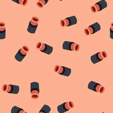 Seamless pattern heat pipe insulation cartoon vector Stock Illustration