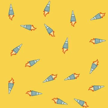 Seamless pattern heat torch fire cartoon vector Stock Illustration