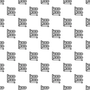 Seamless pattern with heated towel rail icons Stock Illustration