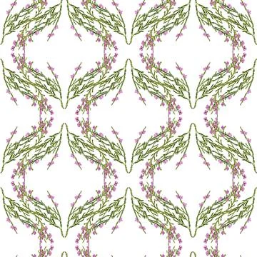 Seamless pattern with heather Stock Illustration