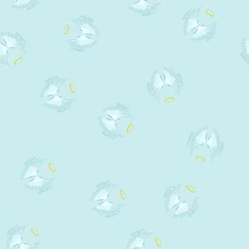 Seamless pattern heaven wing angel cartoon vector Illustrazione stock