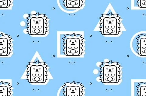 Seamless pattern with Hedgehogs Stock Illustration