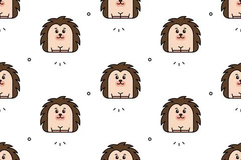Seamless pattern with Hedgehogs Stock Illustration