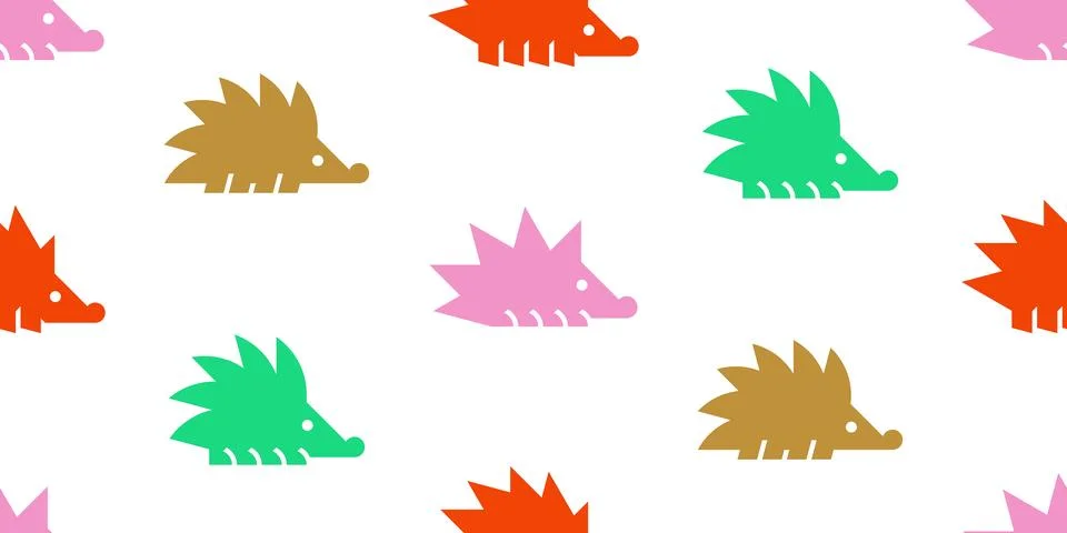 Seamless pattern with Hedgehogs Stock Illustration
