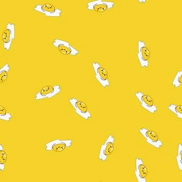 Seamless pattern hedoodle egg character cartoon vector Stock Illustration