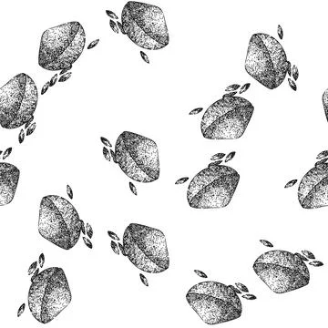 Seamless pattern herb cumin sketch hand drawn Stock Illustration