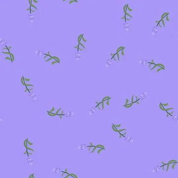 Seamless pattern herb lavender cartoon vector 库存插图