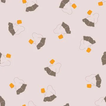Seamless pattern herb teabag cartoon vector イラスト素材