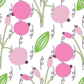 Seamless pattern with herbal elements. Floral background for surface design. イラスト素材