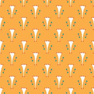 Seamless pattern with herbal elements. Floral background for surface design. 스톡 일러스트