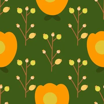 Seamless pattern with herbal elements. Floral background for surface design. Stock Illustration