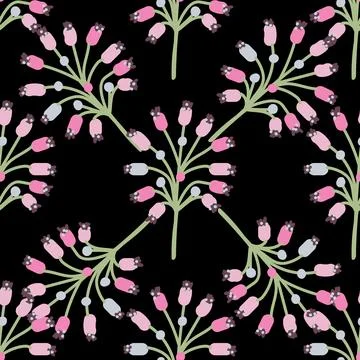 Seamless pattern with herbal elements. Floral background for surface design. 스톡 일러스트