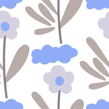 Seamless pattern with herbal elements. Floral background for surface design. Stock Illustration