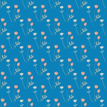 Seamless pattern with herbal elements. Floral background for surface design. イラスト素材