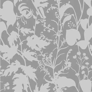 Seamless pattern with herbs and flowers Stock Illustration