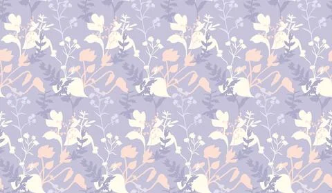 Seamless pattern with herbs and flowers Illustrazione stock